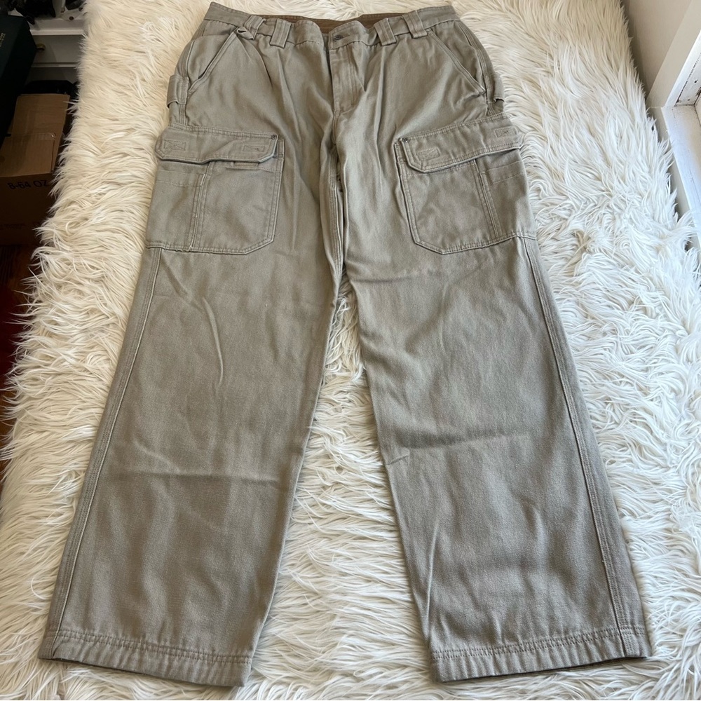 Vintage Y2K Duluth Trading Baggy Carpenter Cargo Pants Heavy Canvas Men 40 36”